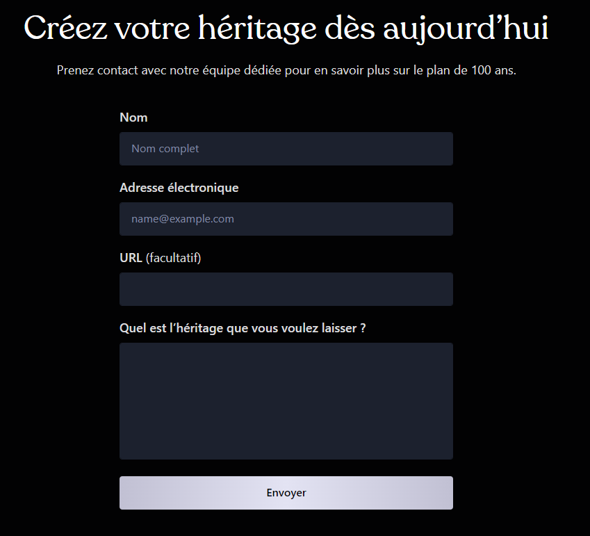 nom de domaine à vie formulaire