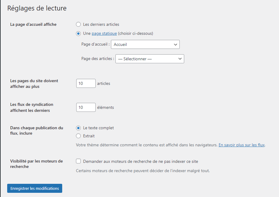 personnaliser ses flux RSS backoffice wordpress