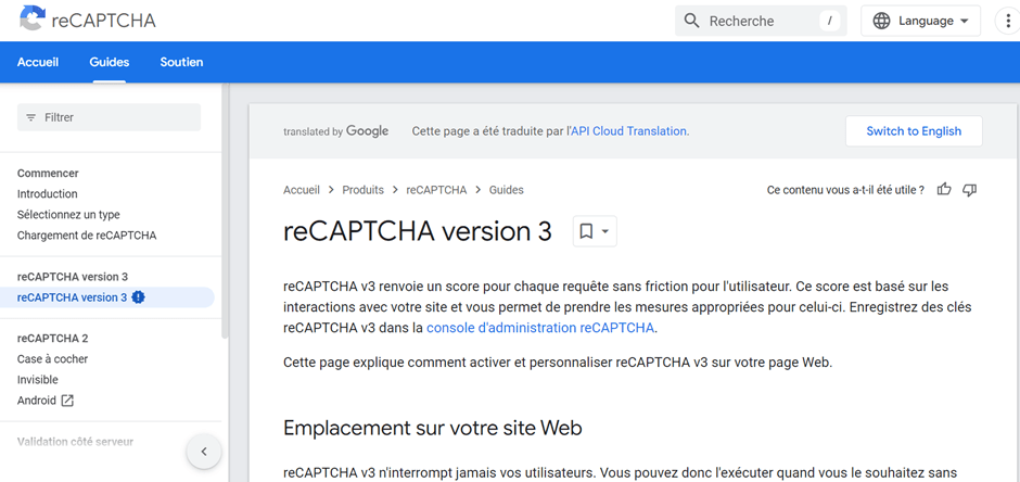 Stopper les spams avec reCAPTCHA