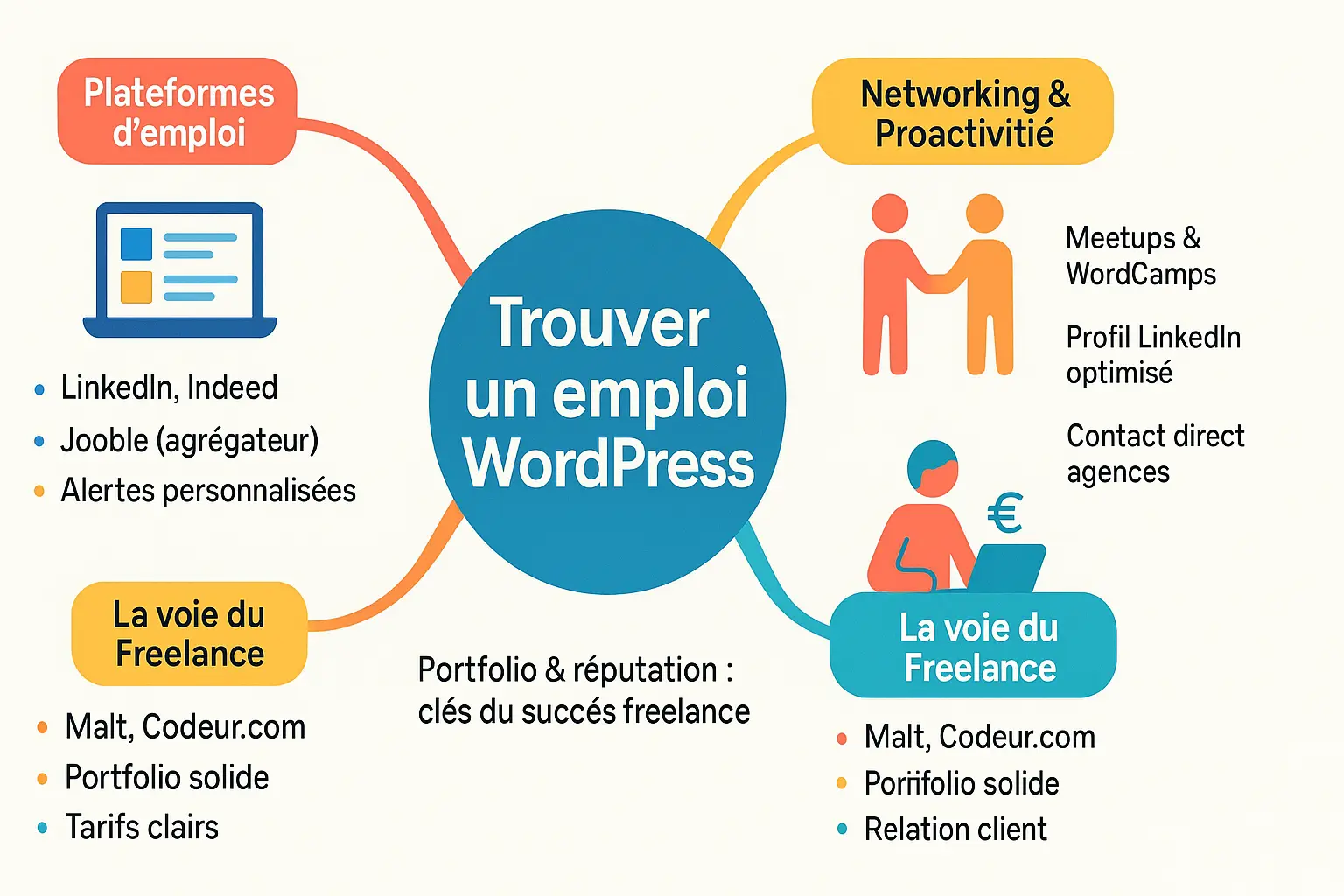 Illustration de recherche d'emploi WordPress