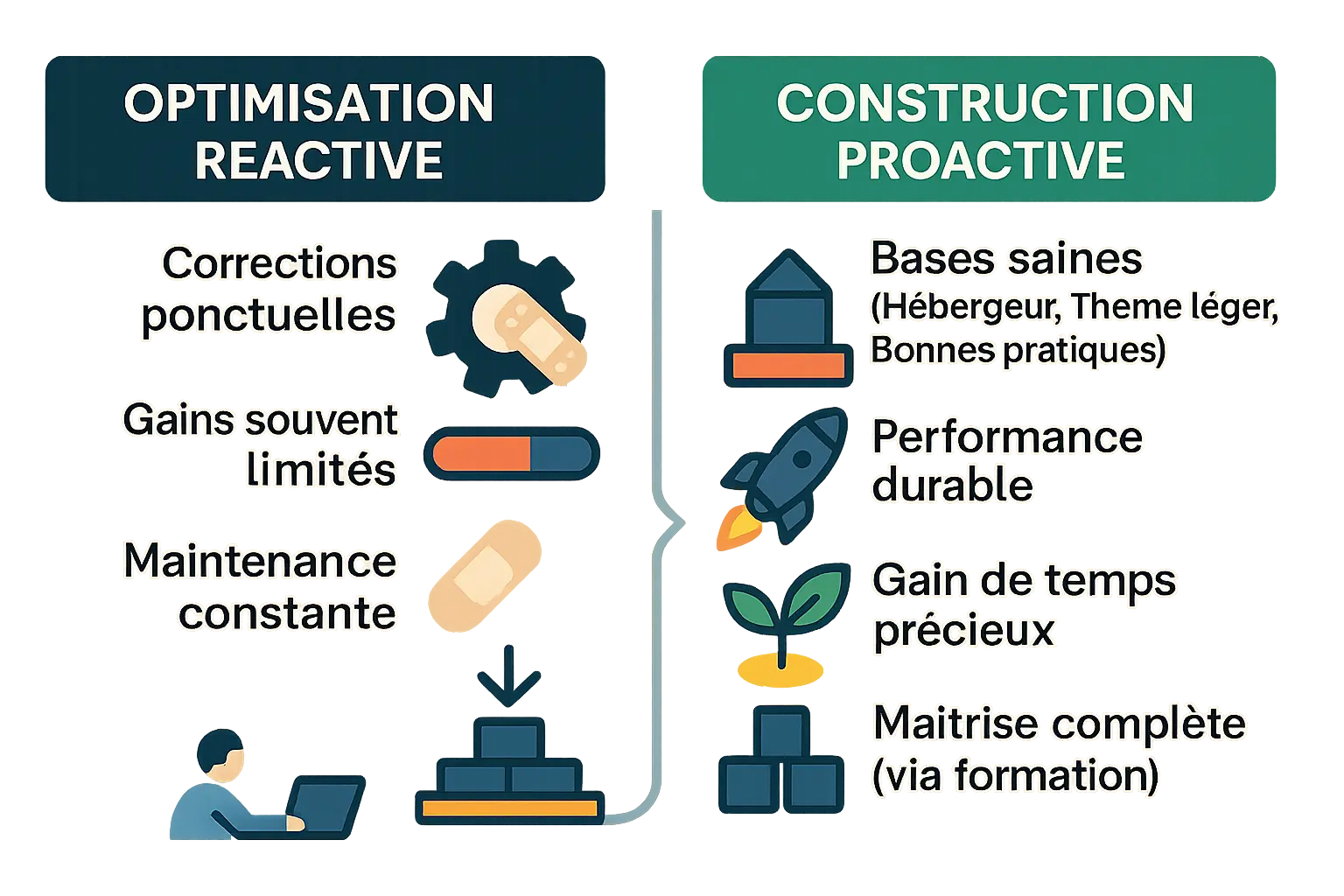 Illustration de la <strong>création d'un site WordPress performant</strong>