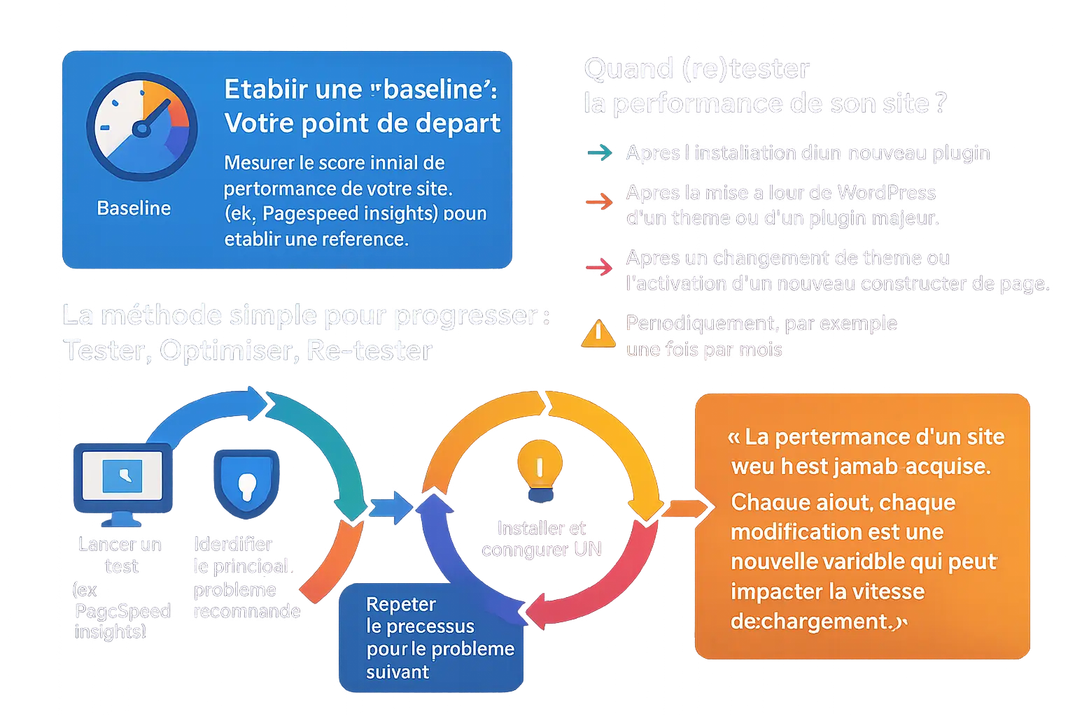 Visualisation du processus d'optimisation continue d'un site WordPress