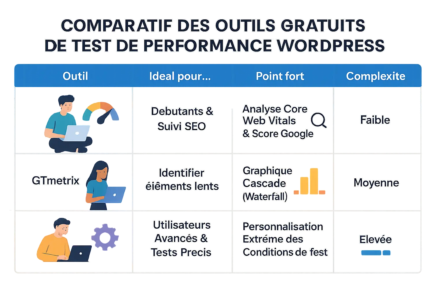 Illustration des outils de test de performance WordPress
